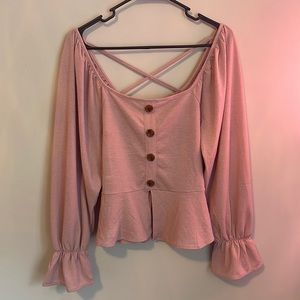 Blush Pink Peplum Top